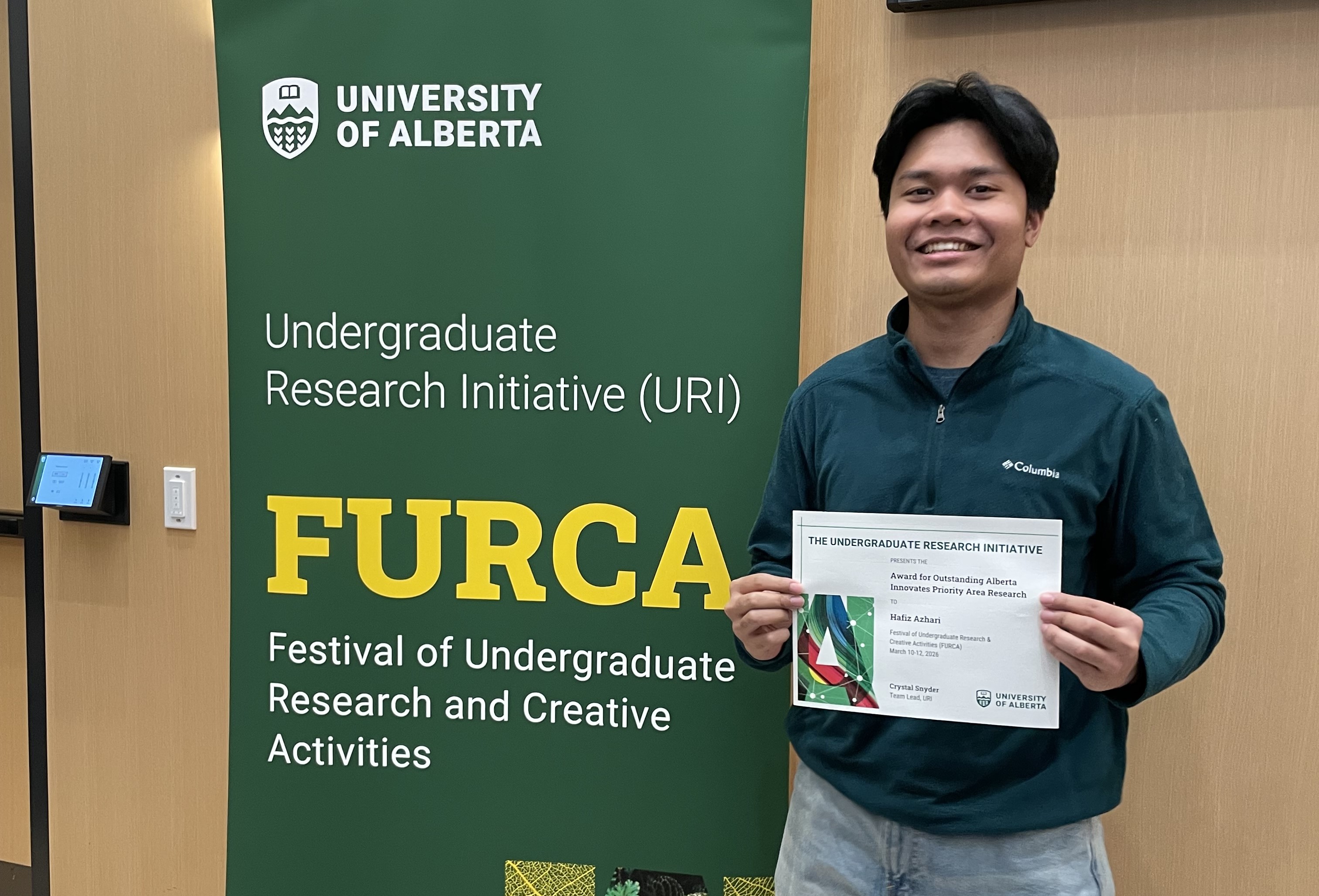 AWARDED for Outstanding Alberta Innovates Priority Area Research @FURCA 2026🔥🔥